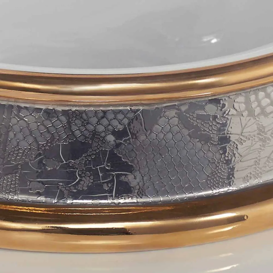 Design-Halbeinbauwaschbecken aus Schamott, handgefertigt in Italien, Manilo Viadurini