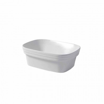 Halbeinbauwaschtisch aus weißer oder gefärbter Keramik von Trabia Design Viadurini