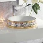 Halbeinbauwaschbecken in verschiedenen Ausführungen aus Schamott, hergestellt in Italien – Erasmo Viadurini