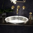 Halbeinbauwaschbecken aus Fire Clay mit Band in verschiedenen Ausführungen – Botticino Viadurini