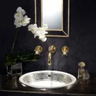 Halbeinbauwaschbecken aus Fire Clay mit Band in verschiedenen Ausführungen – Botticino Viadurini