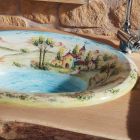 Halbeinbauwaschbecken aus Schamotteton mit Deruta-Landschaft, hergestellt in Italien – Principe Viadurini