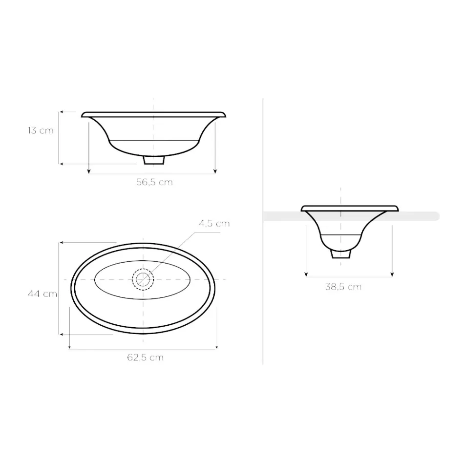 Halbeinbauwaschbecken aus Schamott mit Landschaft von Deruta, hergestellt in Italien – Principe Viadurini