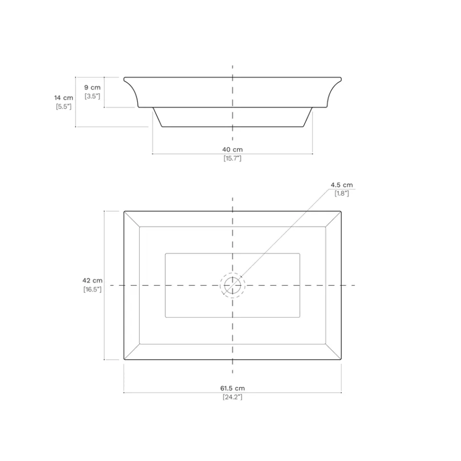 Halbeinbauwaschbecken aus Schamotteton in verschiedenen Ausführungen, hergestellt in Italien – Ultima Viadurini