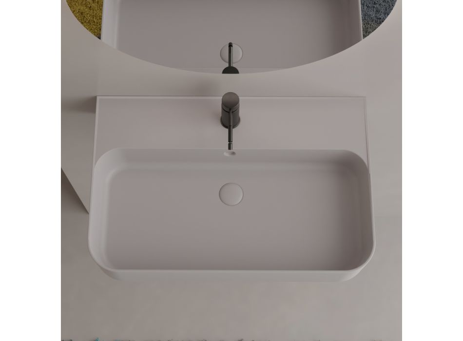 Wandwaschbecken aus Keramik mit optionalem Handtuchhalter, hergestellt in Italien – Graffa Viadurini