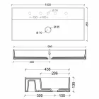 Hängeschrank aus Keramik mit modernem Design Sun 100x45 cm Made in Italy Viadurini