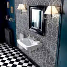 Vintage Style Wandbehang Waschbecken aus weißer Keramik Made in Italy - Marwa Viadurini