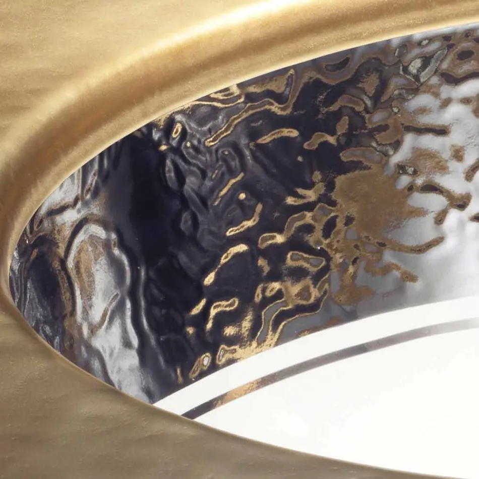 Barockes Unterbauwaschbecken aus Schamott und Platin, hergestellt in Italien, Ägäis Viadurini