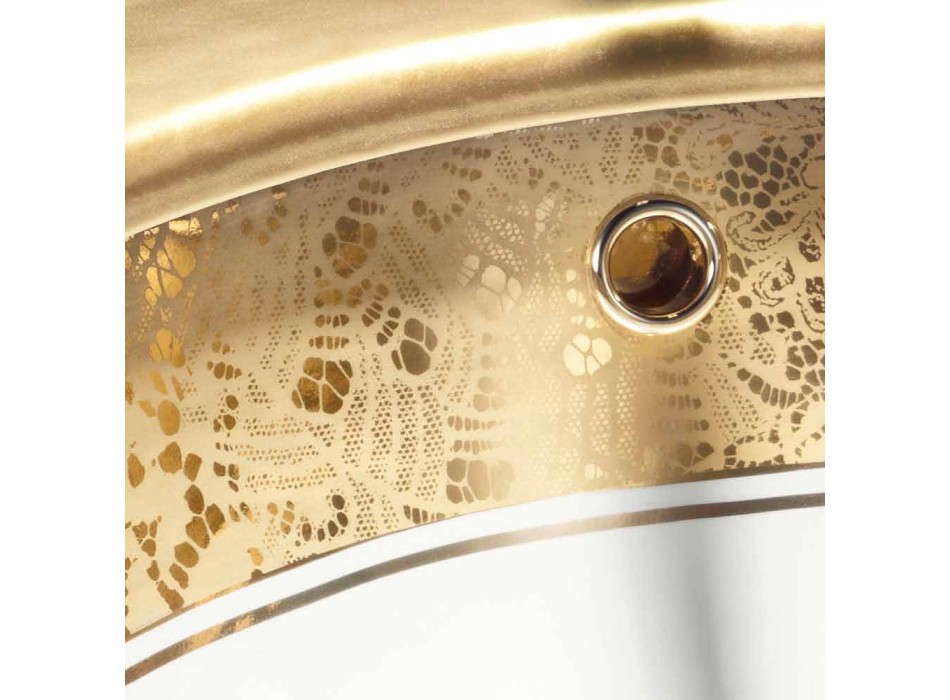 Unterbauspüle aus Schamott und Gold, handgefertigt in Italien, Ägäis Viadurini