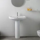 Weißes Keramik-Standwaschbecken mit elegantem, modernem Design – Silica Viadurini