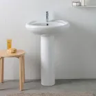 Weißes Keramik-Standwaschbecken mit elegantem, modernem Design – Silica Viadurini