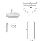 Weißes Keramik-Standwaschbecken mit elegantem, modernem Design – Silica Viadurini