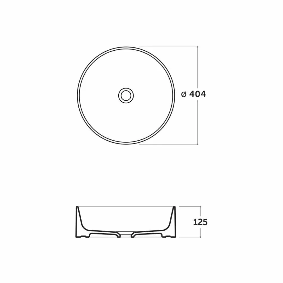 40 cm rundes Waschbecken aus weißer oder Leivi-Keramik Viadurini