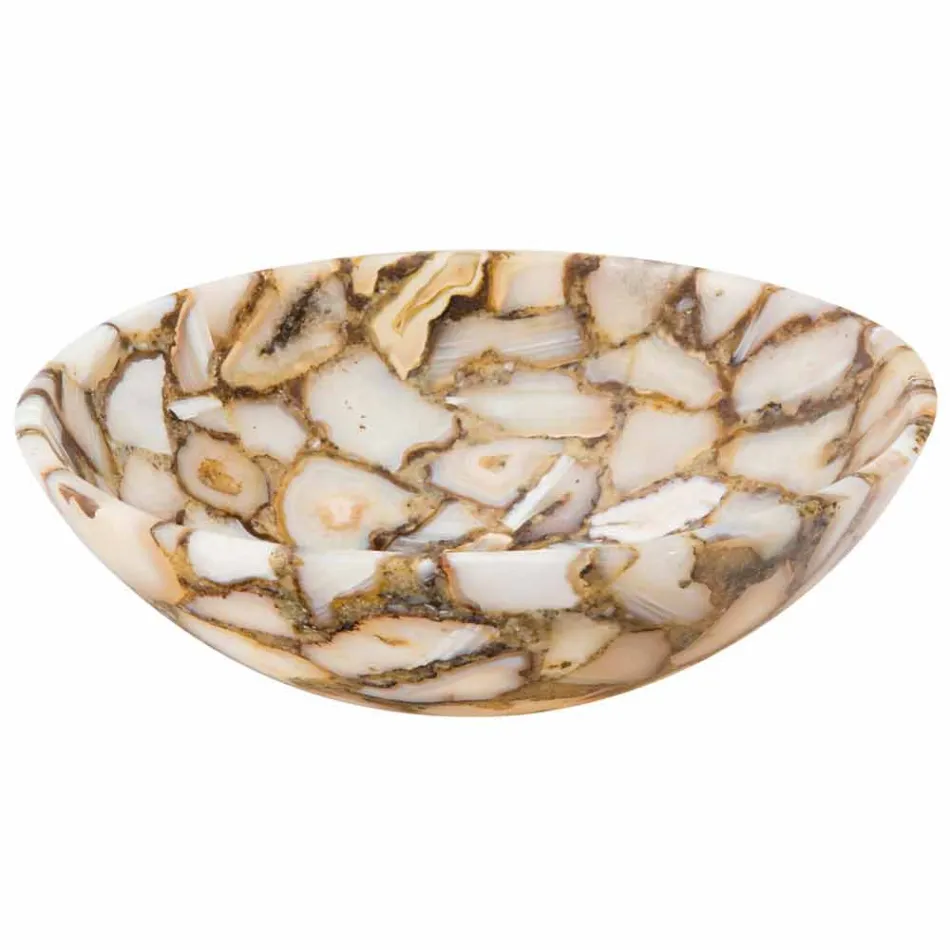 Mila Achat Stein runden Arbeitsplatte Waschbecken, einzigartiges Stück Viadurini