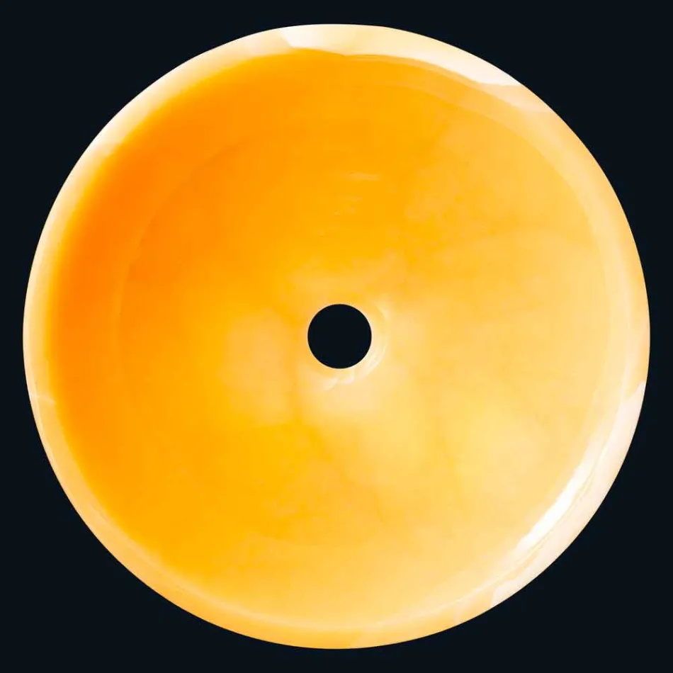 Aufsatzwaschtisch in orange Onyx Stein Aris Viadurini