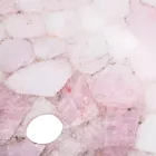 Rundes Aufsatzwaschbecken aus rosa Quarz Paloma Design, handgemacht Viadurini