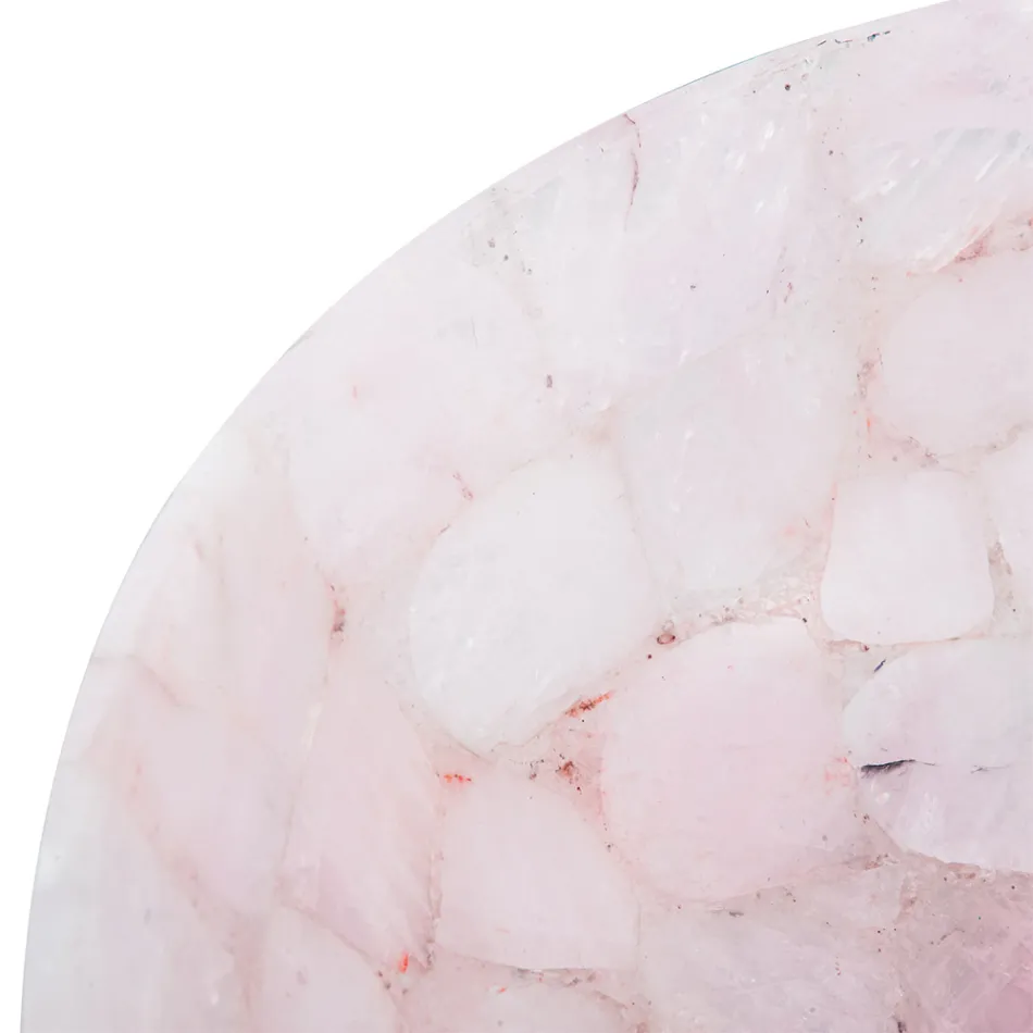 Rundes Aufsatzwaschbecken aus rosa Quarz Paloma Design, handgemacht Viadurini