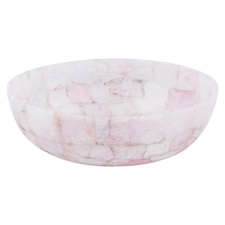 Rundes Aufsatzwaschbecken aus rosa Quarz Paloma Design, handgemacht Viadurini