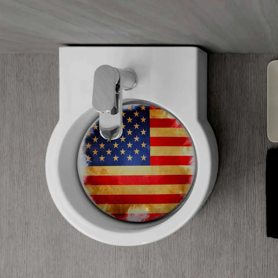 Handwaschbarer runder Aufsatz- / Aufsatzwaschtisch made in Italy Tor Viadurini