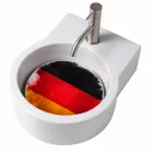 Handwaschbarer runder Aufsatz- / Aufsatzwaschtisch made in Italy Tor Viadurini