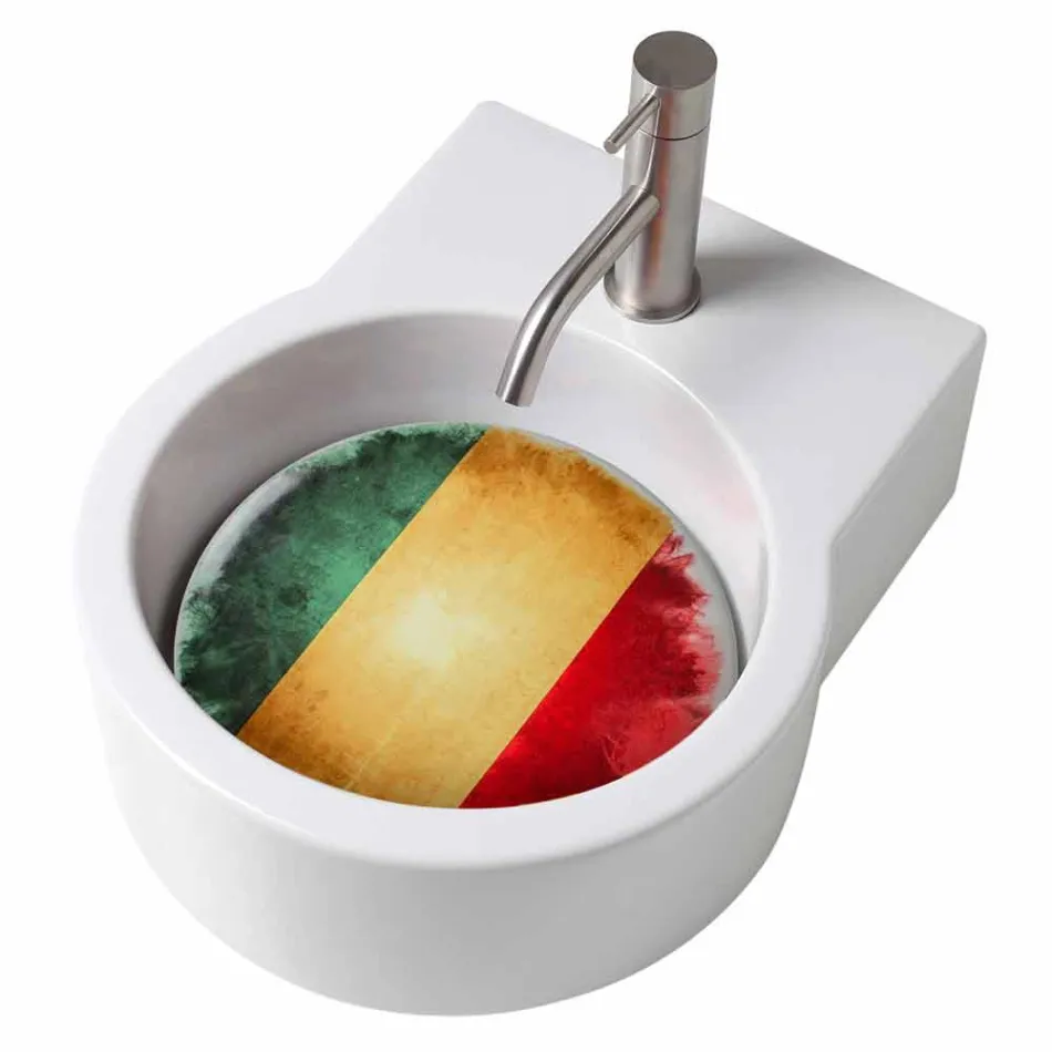 Handwaschbarer runder Aufsatz- / Aufsatzwaschtisch made in Italy Tor Viadurini