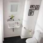 Hängendes Handwaschbecken aus Keramik im klassischen Design, hergestellt in Italien - Nausica Viadurini