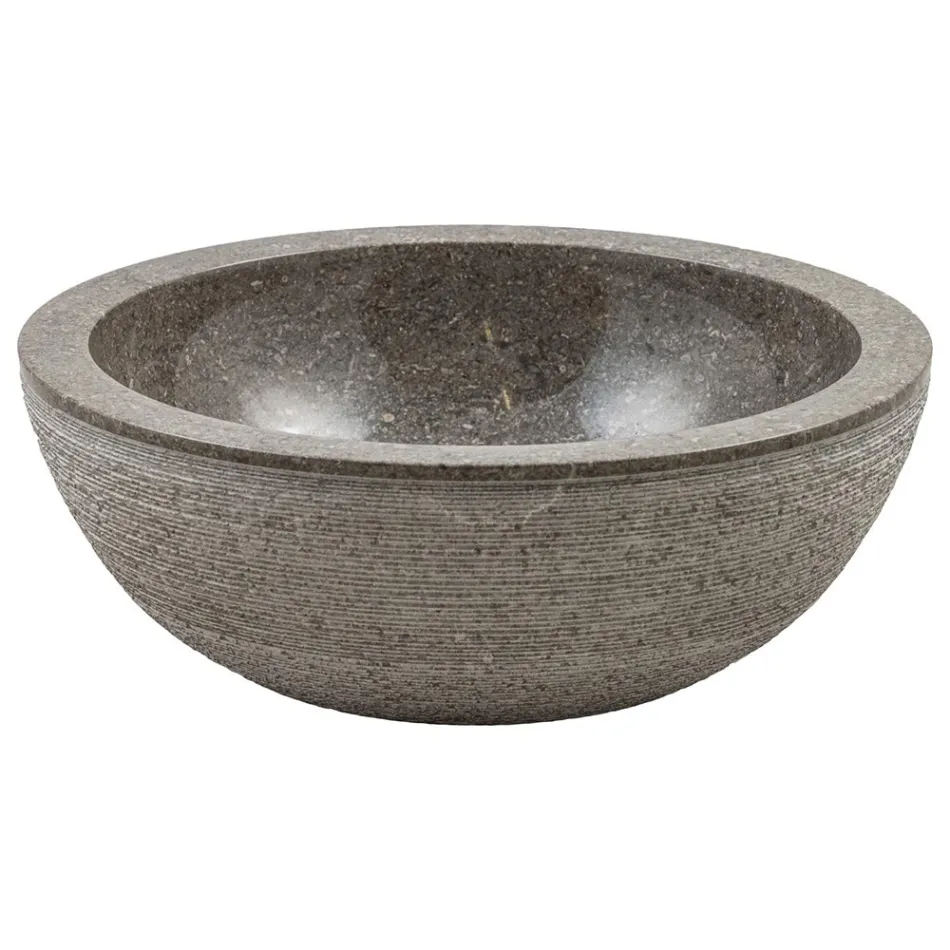 Rundes Aufsatzwaschbecken aus handgefertigtem Marmor, Bucine Viadurini