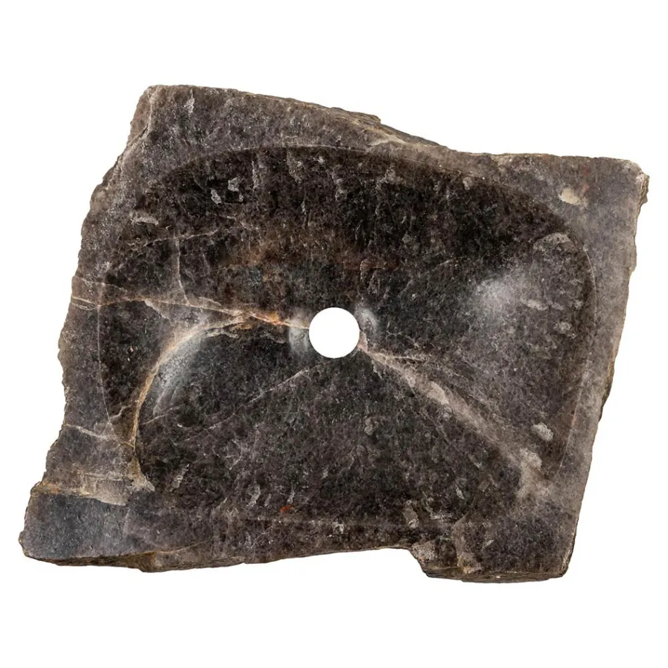 Handgefertigtes Aufsatzwaschbecken aus Rauchquarzstein, Vigasio Viadurini