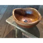 Modernes Aufsatzwaschbecken aus natürlichem Teakholz von Vigevano Viadurini