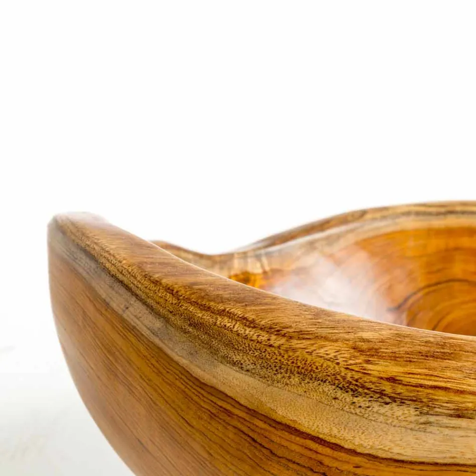 Modernes Aufsatzwaschbecken aus natürlichem Teakholz von Vigevano Viadurini