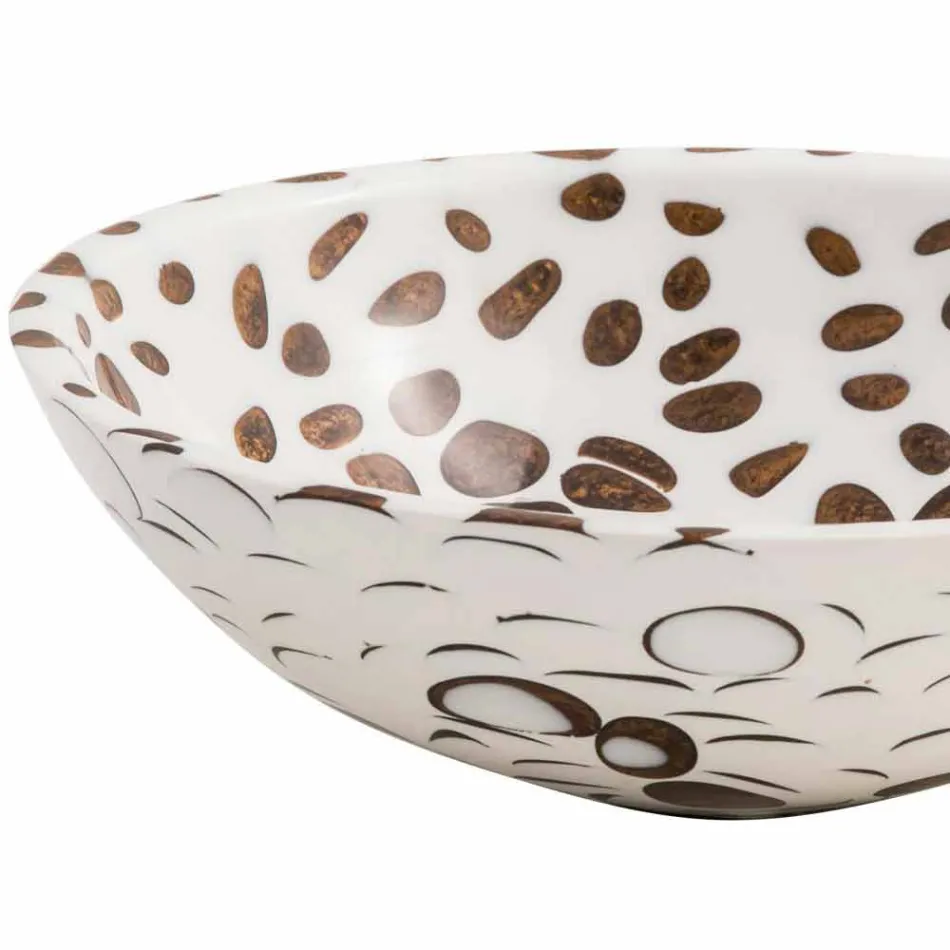 Moderne runde handgefertigte Waschtischplatte aus Kunstharz, Bussi Viadurini