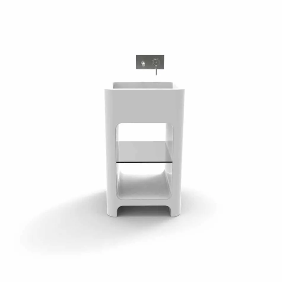 Modernes freistehendes Monoblock-Waschbecken, hergestellt in Italien, Tufino Viadurini