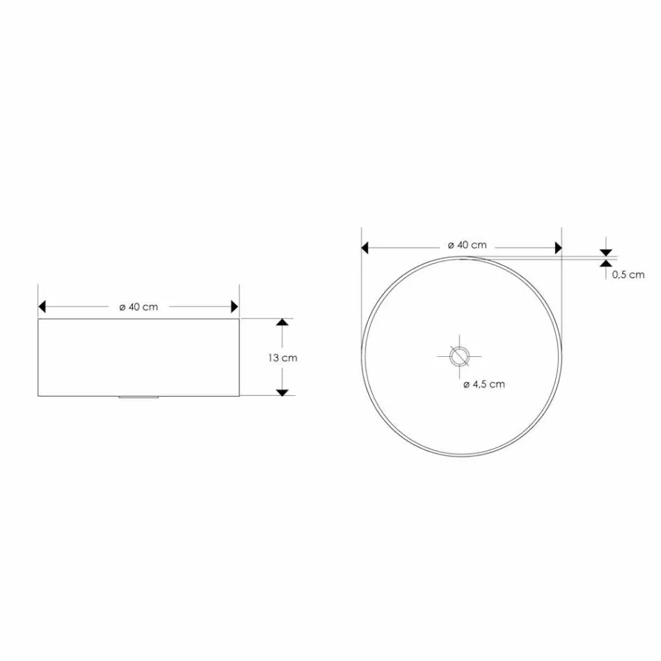 Design Arbeitsplatte aus weißem Harz mit zentralem Abfluss - Moris Viadurini