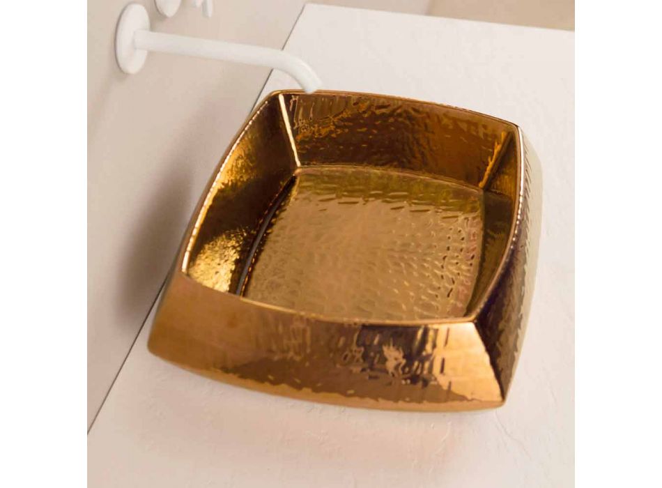 Designer Waschbecken aus Bronze Keramik in Italien Simon gemacht Viadurini