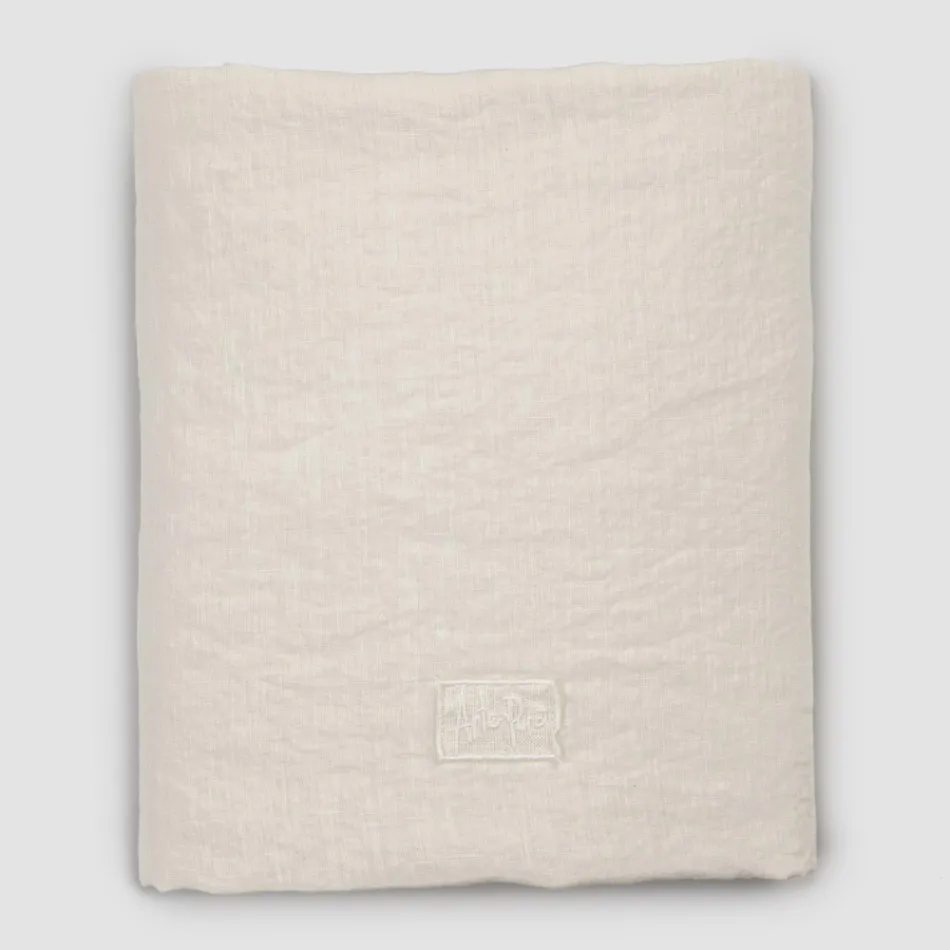 Doppelte Spannbettlaken aus schwarzem Leinen, Butter oder Altkreide – Fiumano Viadurini