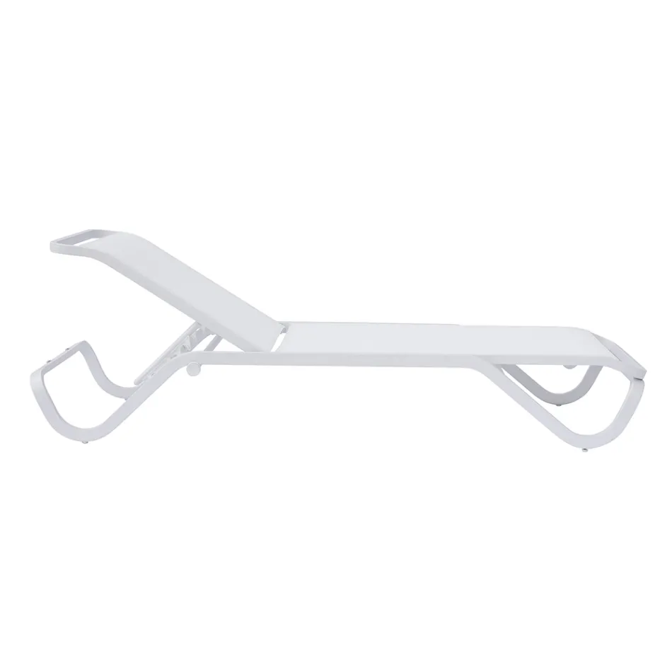 Solaya 194x65 cm Outdoor-Sonnenliege aus Aluminium und Textilene Viadurini