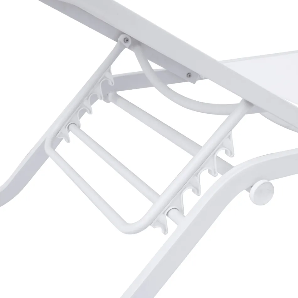 Solaya 194x65 cm Outdoor-Sonnenliege aus Aluminium und Textilene Viadurini