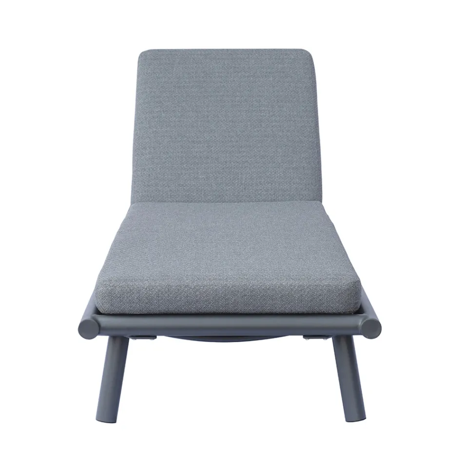 196 x 75 cm Aluminium-Sonnenliege für den Außenbereich mit Kissen - Sundra Viadurini