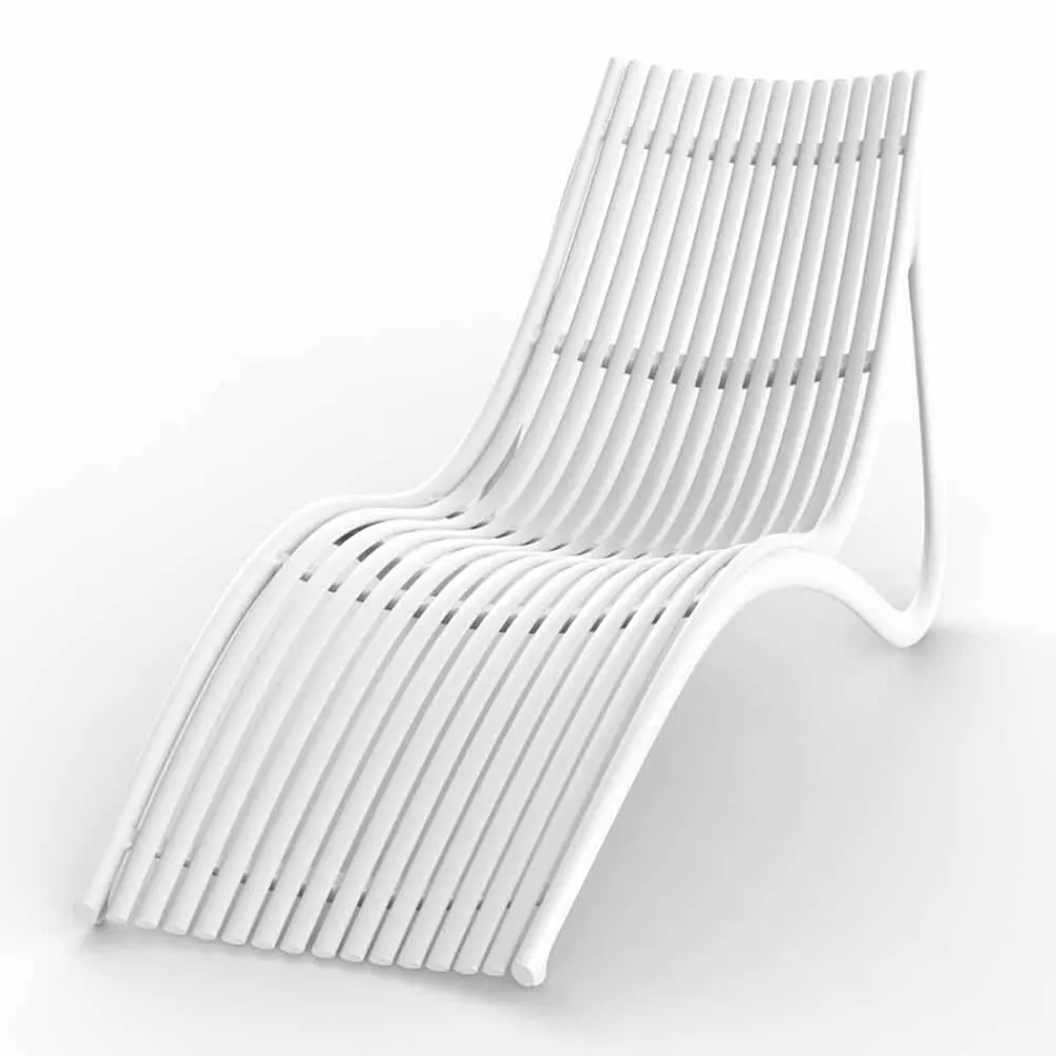 Outdoor Chaise Longue Sunbed, White oder Ecru Plastic 4 Stück - Ibiza von Vondom Viadurini
