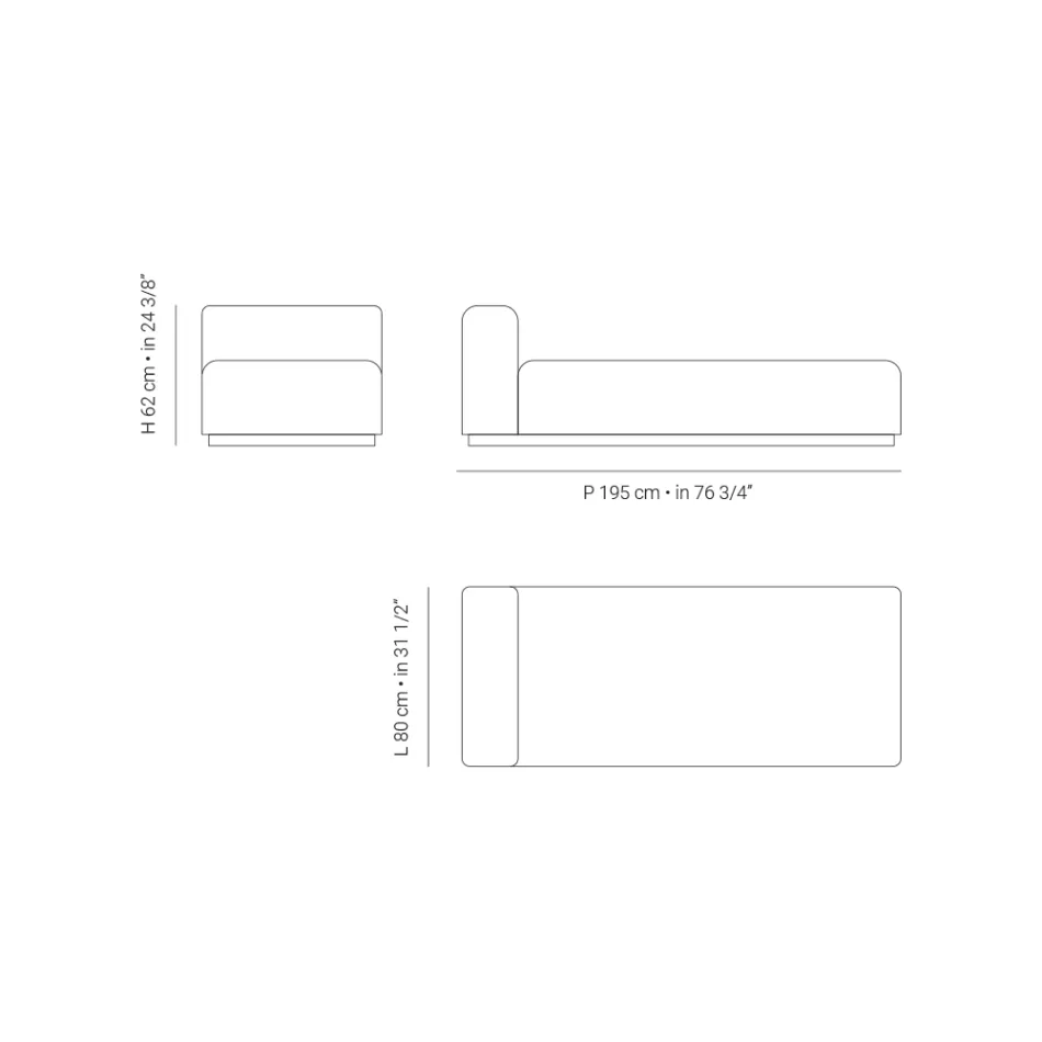 Outdoor-Sonnenliege mit Polsterung aus entwässerndem Gummi Made in Italy - Bahias Viadurini