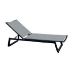 Outdoor-Sonnenliege aus Aluminium und Textilene mit einziehbaren Rädern, 2 Stück - Esel Viadurini