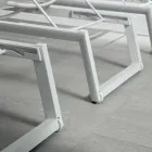 Outdoor-Sonnenliege aus Aluminium und Textilene mit einziehbaren Rädern, 2 Stück - Esel Viadurini