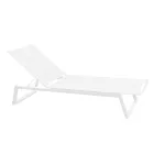 Outdoor-Sonnenliege aus Aluminium und Textilene mit einziehbaren Rädern, 2 Stück - Esel Viadurini