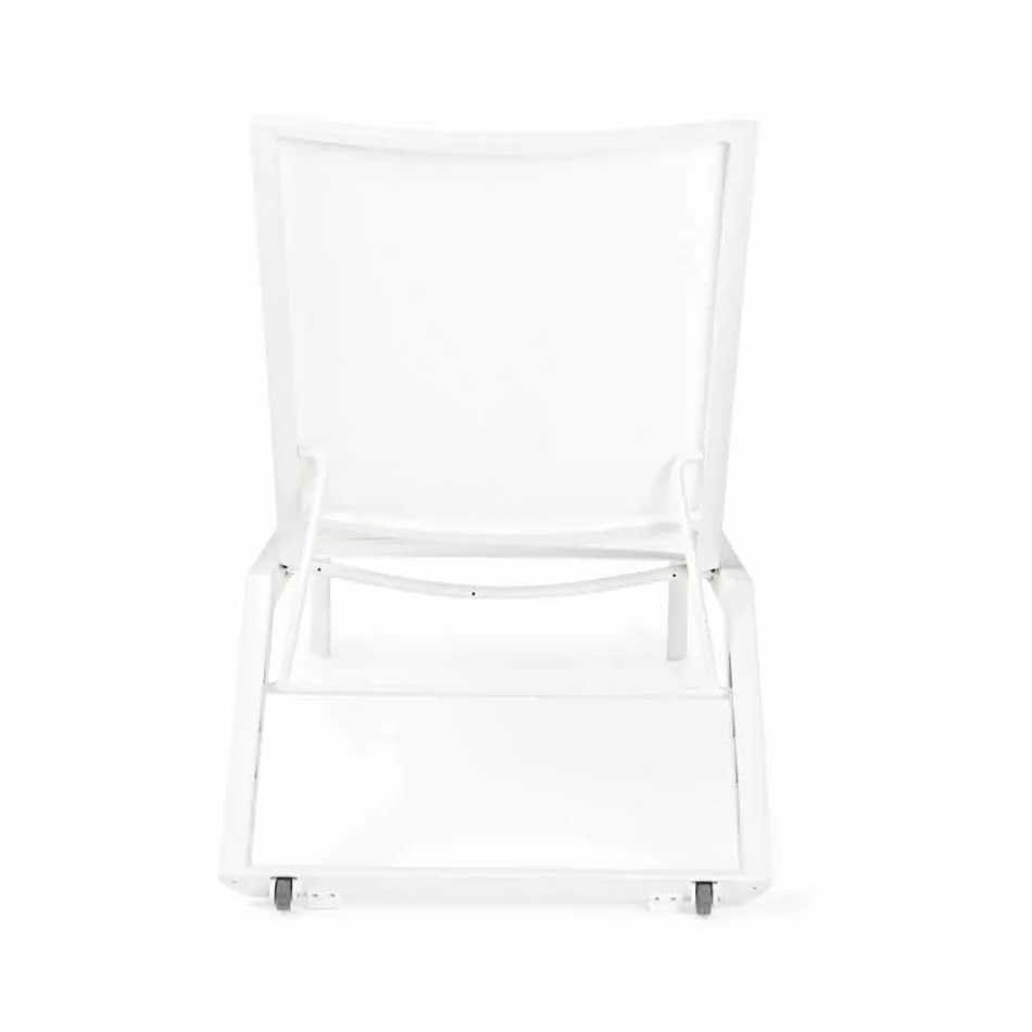 Liegende Außenliege mit Rädern aus Aluminium und Textil - Juwel Viadurini