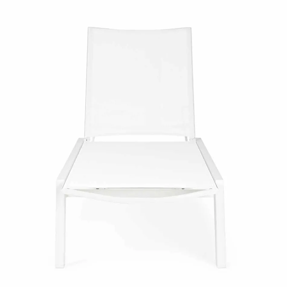 Liegende Außenliege mit Rädern aus Aluminium und Textil - Juwel Viadurini