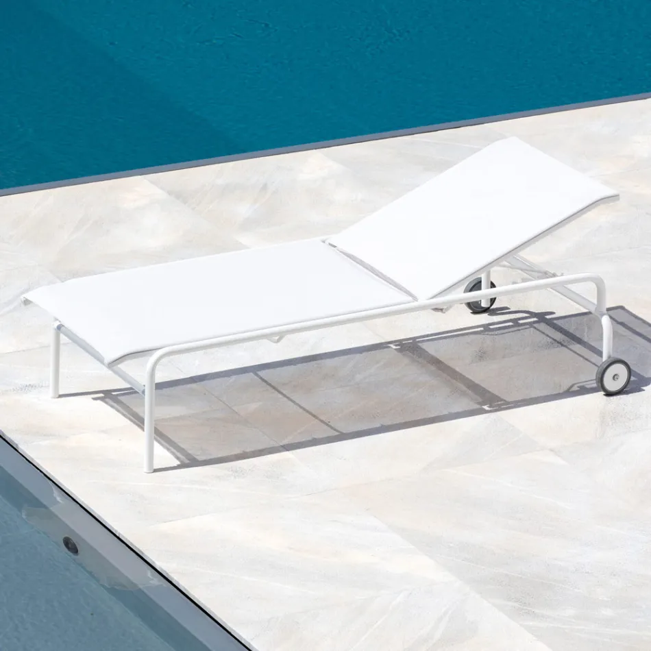 Stapelbares Gartenbett aus Stahl Made in Italy 2 Stück - Arwen Viadurini