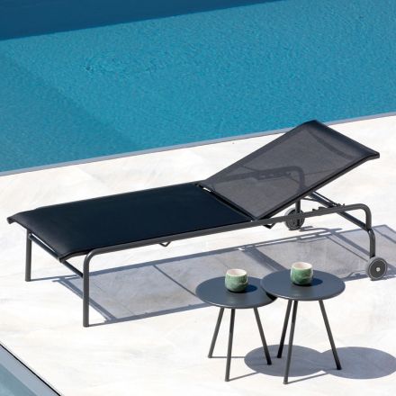 Stapelbares Gartenbett aus Stahl Made in Italy 2 Stück - Arwen Viadurini