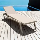 Stapelbare Gartenliege aus Polypropylen und farbigem Textilen - Artelia Viadurini