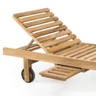 Gartenliege aus natürlichem Teakholz - Yggdrasil Viadurini