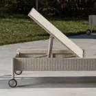 Poly Rattan Gartenliege mit Rädern – Sonnenbaden Viadurini
